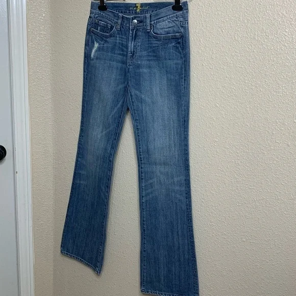 7 For All Mankind Women’s Flare Distressed Jean - Picture 2 of 11